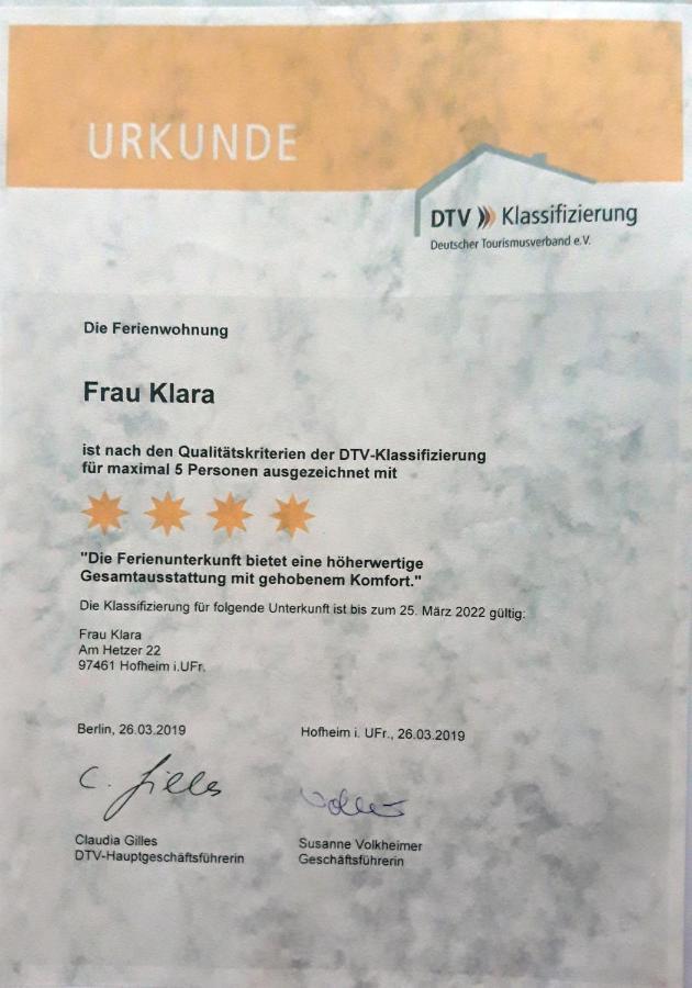 Ferienwohnung Frau Klara Hofheim in Unterfranken エクステリア 写真